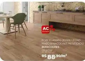 Porcelanato 26x106 legno maso biancogres retificado biancogres