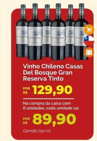 Oba Hortifruti Vinho chileno casas del bosque gran reserva tinto oferta