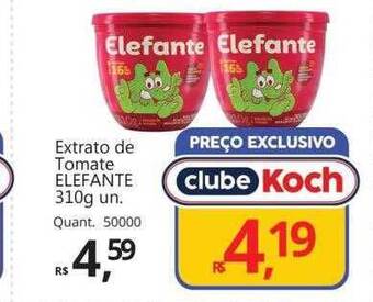 Supermercados Koch Extrato de tomate elefante oferta