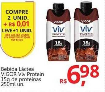 Bebida láctea vigor viv protein 15g de proteinas
