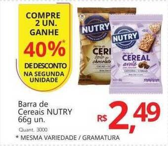 Supermercados Koch Barra de cereais nutry oferta