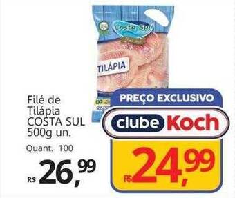 Supermercados Koch Filé de tilápia costa sul oferta