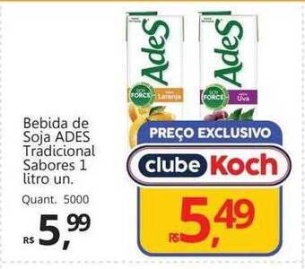 Supermercados Koch Bebida de soja ades tradicional sabores oferta
