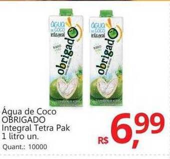 Supermercados Koch Água de coco obrigado integral tetra pak oferta