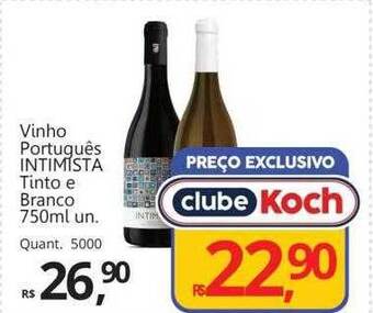 Supermercados Koch Vinho português intimista tinto e branco oferta