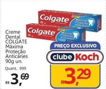 Supermercados Koch Creme dental colgate máxima proteção anticaries oferta