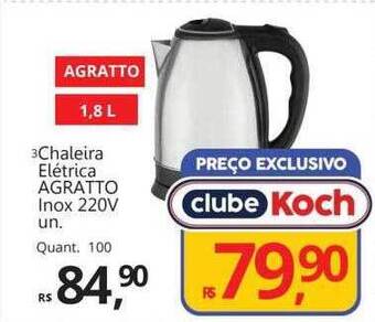 Chaleira elétrica agratto inox 220v