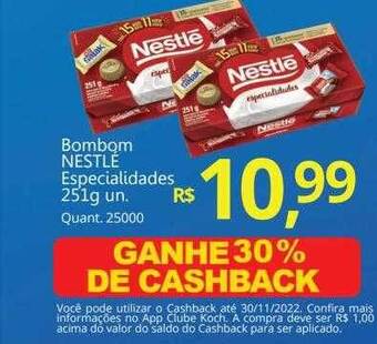 Supermercados Koch Bombom nestlé especialidades oferta