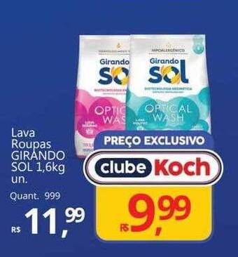 Supermercados Koch Lava roupas girando sol oferta