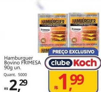 Supermercados Koch Hamburguer bovino frimesa oferta