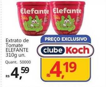 Supermercados Koch Extrato de tomate elefante oferta