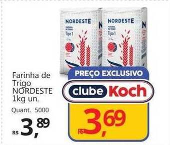 Supermercados Koch Farinha de trigo nordeste oferta