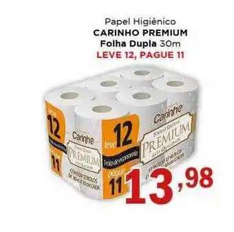 Supermercados Mundial Papel higiênico carinho premium folha duma leve 12 pague 11 oferta