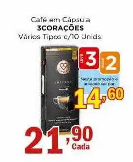 Café em cápsula 3corações vários tipos