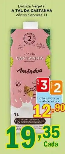 Supermercados Mundial Bebida vegetal a tal da castanha vários sabores oferta