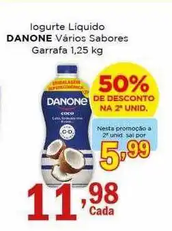 Supermercados Mundial Iogurte liquido danone varios sabores 50% de desconto na 2a unid. oferta