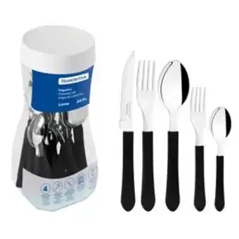 Lojas Certel Conjunto de talheres leme tramontina 20 peças inox preto oferta