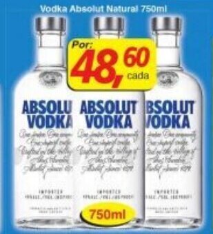 Supermercados Guanabara Vodka Absolut Natural 750ml oferta