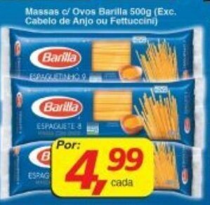 Supermercados Guanabara Massas c/ Ovos Barilla 500g oferta