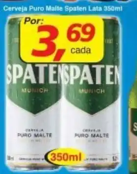 Supermercados Guanabara Cerveja Puro Malte Spaten lata 350ml oferta