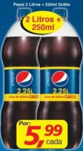 Supermercados Guanabara Pepsi 2L + 250ml Gratis oferta