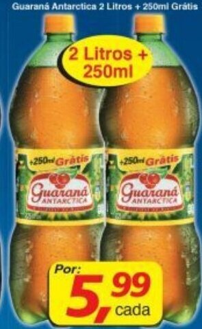 Guarana Antarctica 2L + 250ml Gratis
