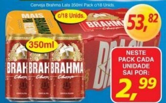 Supermercados Guanabara Cerveja Brahma Lata 350ml Pack c/18 unids oferta
