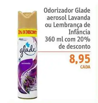 Odorizador Glade Aerosol Lavanda Ou Lembrança De Infância Com 20% De Desconto