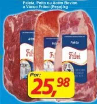 Supermercados Guanabara Paleta, Peito ou Acem Bovino a Vacuo Friboi (peca) 1kg oferta
