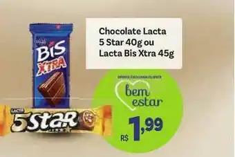 Chocolate Lacta 5 Star 40g Ou Lacta Bis Xtra
