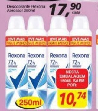 Supermercados Guanabara Desodorante Rexona Aerosol 150ml oferta