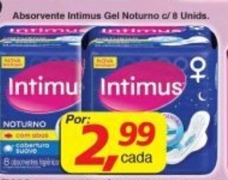 Supermercados Guanabara Absorvente Intimus Gel Noturno c/ 8 unids. oferta