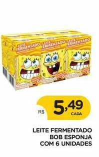 Supermercados Real Leite Fermentado Bob Esponja oferta