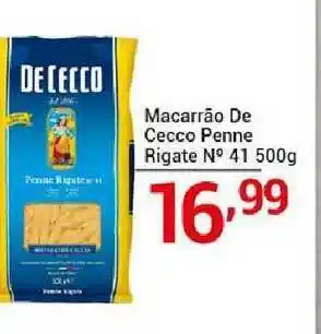X Supermercados Macarrão De Cecco Penne Rigate N° 41 500g oferta