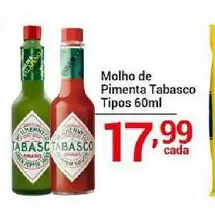 X Supermercados Molho De Pimenta Tabasco Tipos 60ml oferta