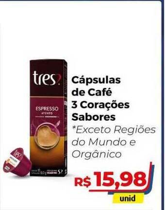Hiper Moreira Cápsulas De Café 3 Corações Sabores oferta