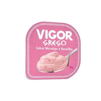 Iogurte grego morango e baunilha vigor 90g