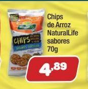 Chips de arroz natural life 70g