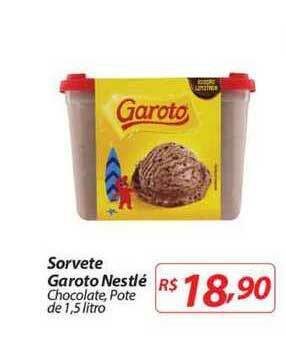 Nacional Sorvete Garoto Nestlé 1.5L oferta