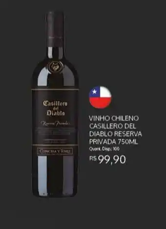 Bistek Supermercados Vinho Chileno Casillero Del Diablo Reserva Privada 750ml oferta