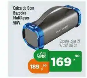 Supermercados Pague Menos Caixa De Som Bazooka Multilaser 50w oferta