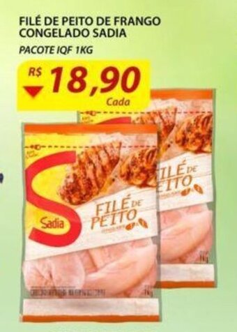 Assaí Atacadista File de Peito de Frango Congelado Sadia 1kg oferta