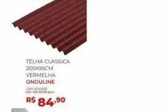 Telha classica 200x95cm vermelha onduline