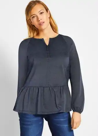 Quatro Estações Bonprix - blusa manga longa azul marinho oferta