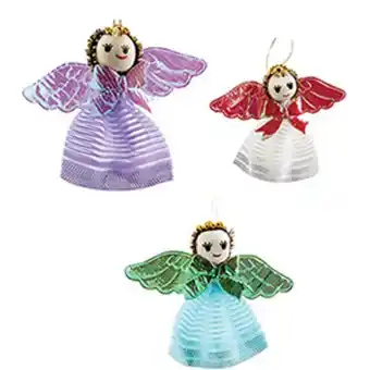 Enfeite de natal anjo colorido 3 unidades 6cm - yangzi