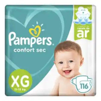 Fralda pampers confort sec jumb xg c/116