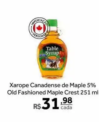 Verdemar Supermercado Xarope canadense de maple 5% old fashioned maple crest oferta