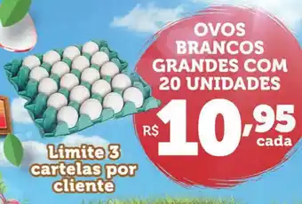Bahamas Supermercados Ovos Brancos grandes com 20 unidades oferta