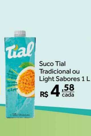 Suco tial tradicional ou light sabores