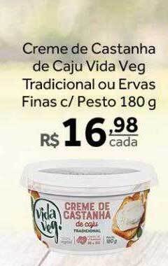 Verdemar Supermercado Creme de castanha de caju vida veg tradicional ou ervas finas c pesto oferta